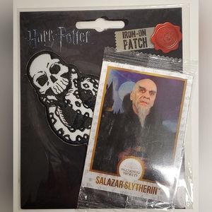 Harry Potter (Ata-Boy) IRON-ON Patch & Salazar Slytherin Lenticular Card SEALED
